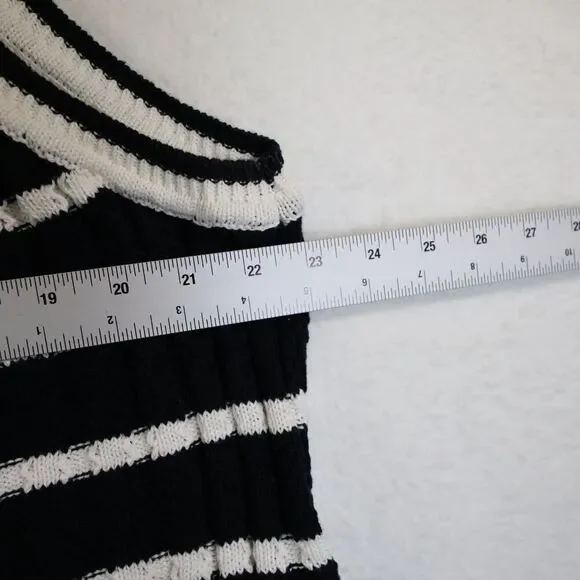 Joan Rivers Black/Natural Striped Knit‎ Tank Top Cotton 2X - Picture 7 of 9